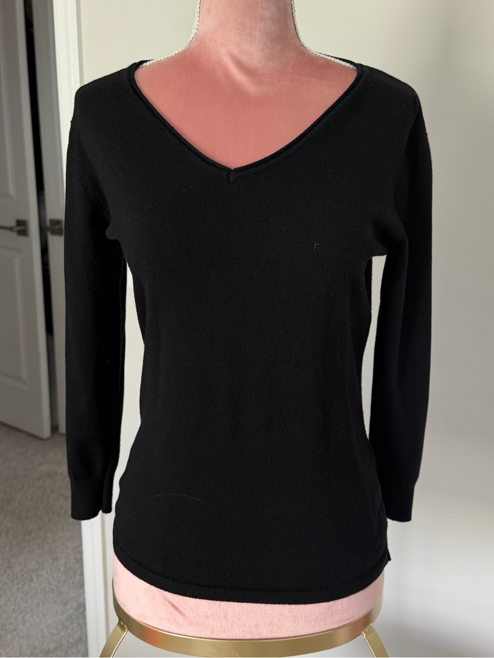 Classic Black V-Neck Women's Sweater